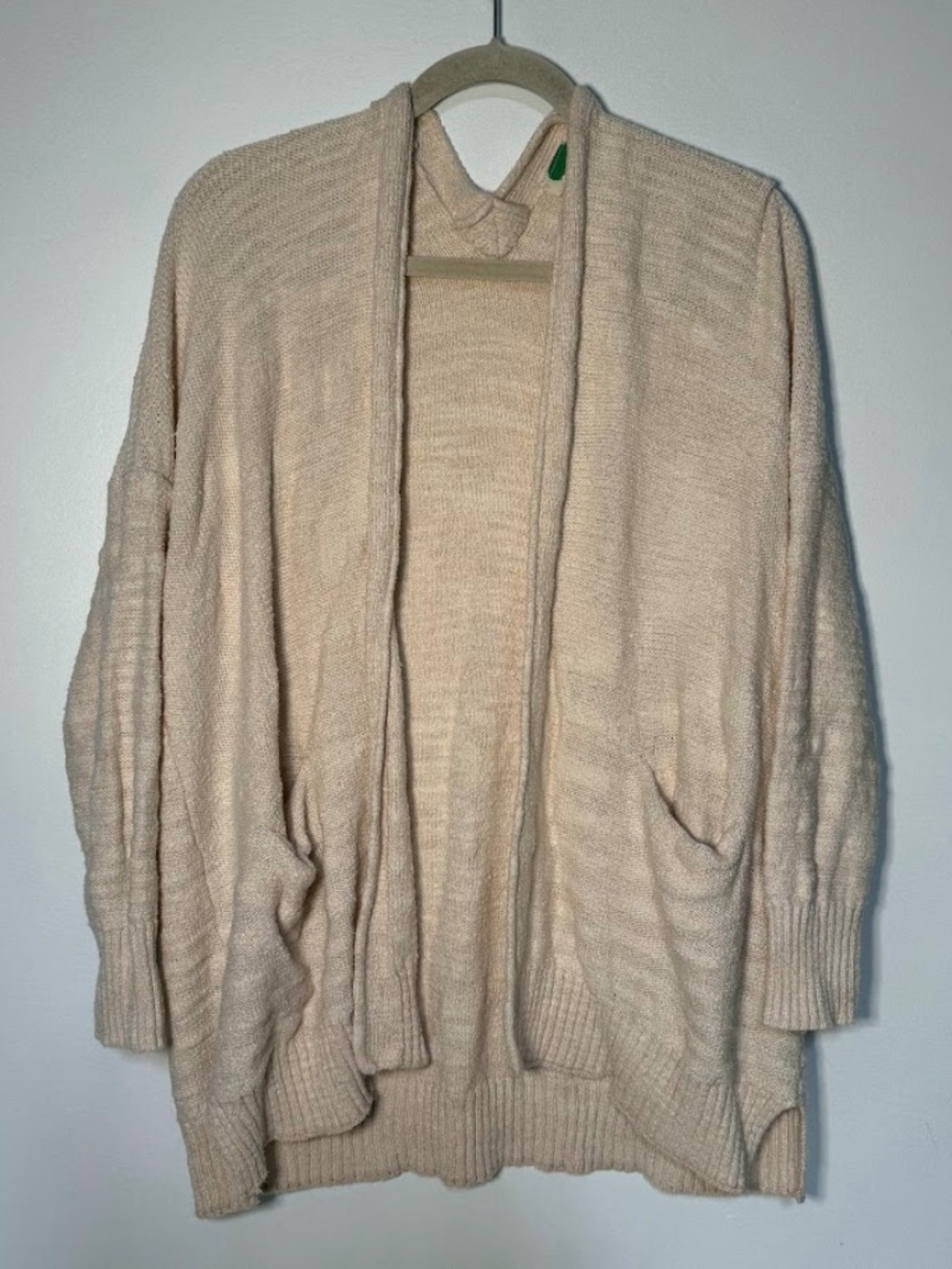 Anthropologie Cozy Cream Open Front Cardigan